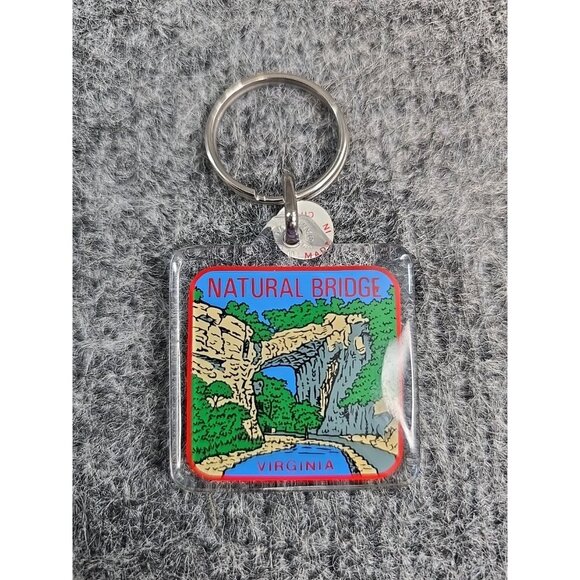Vintage Virginia Souvenir Acrylic Keychain Keyring Natural Bridge State Park - Picture 3 of 3